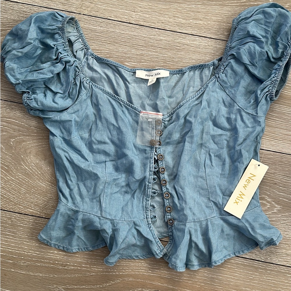 New Mix Chambray Top